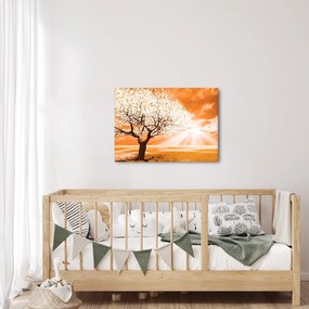 Oranžový obraz stromu (70x50 cm)