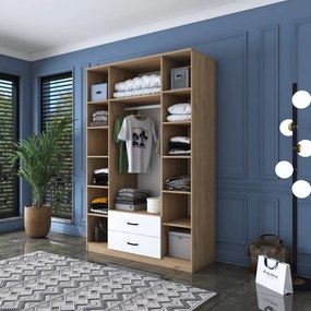 Šatní skříň BA 112 140 cm ořech/bílá