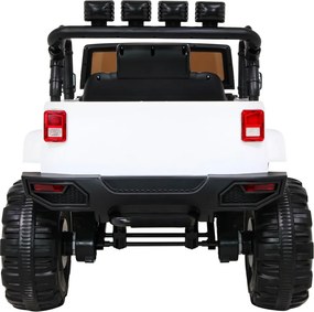Ramiz Detský terénny biely džíp na batérie + diaľkové ovládanie + svetlá zvuky