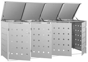 Prístrešok na štvoritý odpadkový kôš nehrdzavejúca oceľ 240 l