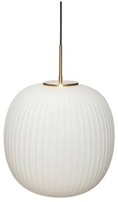 Biele závesné svietidlo so skleneným tienidlom ø 40 cm Serene – Hübsch