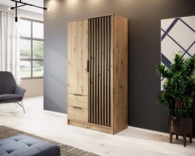 Šatní skříň Nelly 105 cm dub artisan/černá