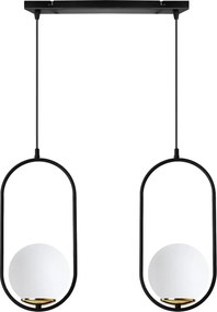 Závesné svietidlo Florence, 2x biele sklenené tienidlo, b/g, UI