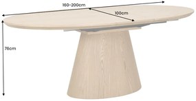 Jedálenský stôl UNIQUE 160-200 cm rozkladací dubový dyhovaný
