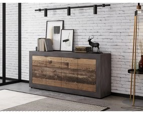 Komoda RUNEA tmavohnedá/antracit