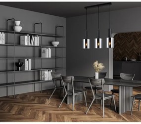 ITALUX PND-5581-3-BK+SG - Luster na lanku SARDO 3xE27/40W/230V čierna