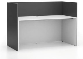 PLAN Kancelárska zostava single s paravánom SEGMENT, rovná, biela/grafit