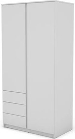 Šatníková skriňa Carlos, biela, 100 cm