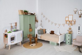 Drevená kuchynka, retro rúra, horáky, drez, kuchynské doplnky, ECOTOYS