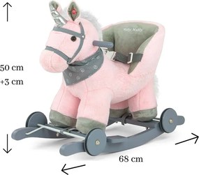 Hojdací koník s melódiou a kolieskami Milly Mally Polly rúžový