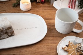 Oválny porcelánový tanier MERRY CHRISTMAS