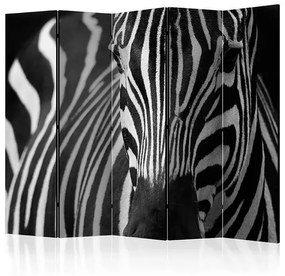 Paraván - White with black stripes II [Room Dividers] Veľkosť: 225x172, Verzia: Obojstranný