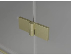 Mexen Mist-F Duo, skladací sprchový kút 120 x 120 cm, číre sklo, zlatý matný profil, 8A6-120L-120P-55-00