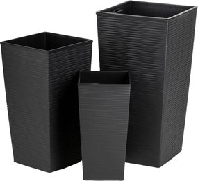 PLASTOVÝ KVETINÁČ PORTO RIFLO 46X25X25 CM ČIERNA