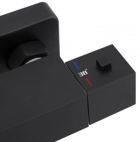 Sprchová súprava GABI s termostatickou batériou - 25x25 cm - čierna matná