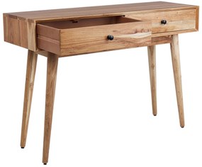 Konzolový stolík z akáciového dreva s 2 zásuvkami svetlé drevo FULTON Beliani