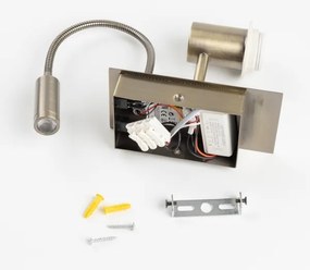 Brilagi - LED Nástenná lampa NUBILA 1xE27/25W/230V + LED/3W mosadz/čierna