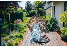 Hnedé závesné kreslo KOKON