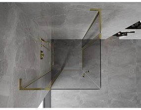 Mexen, Mexen Mist L Duo sklápací sprchový kút 110 x 110 cm, transparentný, zlatý - 8A4L-110-110-50-00