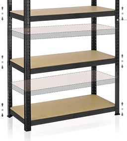 Dílenský regál IRONHOLD 174x80 cm černý