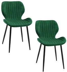 Set dvoch jedálenských stoličiek SJ.17 fľaškovo zelené