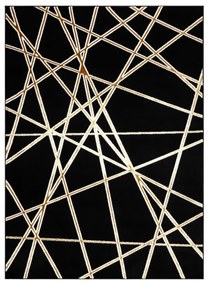 Koberec ALLURE 1964 geometrický / štruktúrovaný / glamour, čierny / zlatý