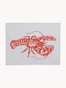 Ručne potlačené ľanové prestieranie Lobster