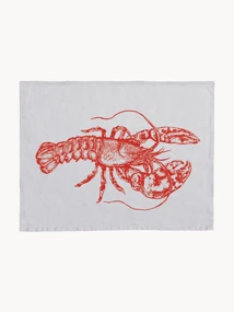 Ručne potlačené ľanové prestieranie Lobster
