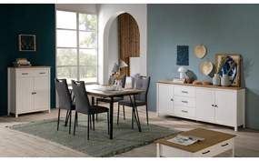 Biela nízka komoda z borovicového dreva 190x80 cm Miranda – Marckeric