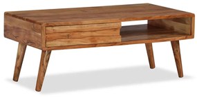 Drevený konferenčný stolík, vyrezávaná zásuvka, 100x50x40 cm