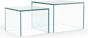 Sklenené konferenčné stolíky v súprave 2 ks 50x50 cm Dice – Actona