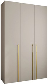 Šatníková skriňa 150 cm Carmela 40-3 (kašmír + zlatá). Akcia -20%. Vlastná spoľahlivá doprava až k Vám domov. 1126612