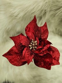 Červená vianočná ruža na stonke 30cm