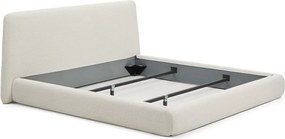 Béžová čalúnená dvojlôžková posteľ bez roštu 180x200 cm Martina – Kave Home