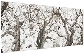 Obraz - Lesný vzor, kresba (120x50 cm)