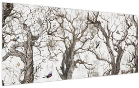 Obraz - Lesný vzor, kresba (120x50 cm)