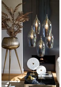 Závesné svietidlo so skleneným tienidlom v tmavosivo-bronzovej farbe ø 45 cm Lukaro – Light &amp; Living