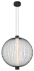 Závesné svietidlo Kyoto, 1x čierne drôtené tienidlo, (fi 54cm), b