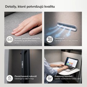 Akustická kancelárska kabína INBOX pre 4 osoby 2200 × 2200 × 1220 mm