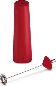 Nabíjateľný akumulátorový napeňovač mlieka, červený