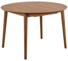 Okrúhly rozkladací jedálenský stôl s prídavnou doskou v dekore orecha ø 115 cm Montreux – Actona