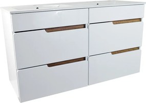 Comodo Kúpeľňová skrinka s keramickým dvojumývadlom Spok 120-4Z