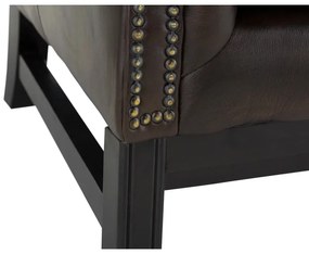 furniture-nabytek.cz - Masívne kreslo Chesterfield Kingsfield z pravej kože, hnedé – 89×79×104 cm