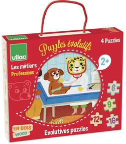 Vilac Drevené puzzle Povolanie 4v1