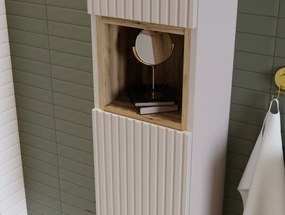 Koupelnová sestava Nova Cashmere s deskou, umyvadly a skříňkami 120 cm kašmírová/dub evoke