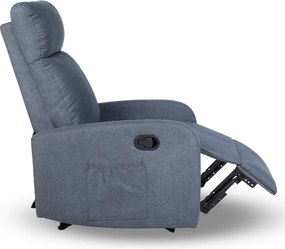Relaxačné polohovacie TV kreslo FIORE — látka, sivá, nosnosť 130 kg