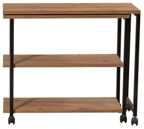 Odkladací stolík MELIN 63x70 cm hnedá/čierna