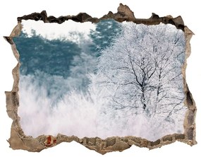 Díra 3D ve zdi nálepka Stromy v zime nd-k-142936706