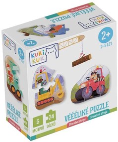 KukiKuk – Véééliké puzzle Stavební stroje