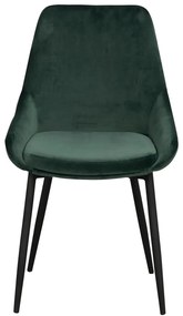 Tmavozelené zamatové jedálenské stoličky v súprave 2 ks Sierra - Rowico